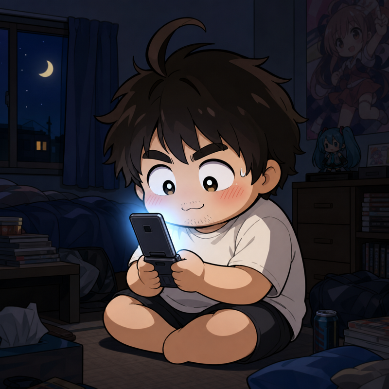 深夜、ガラケーでこっそりAVを探す少年時代のズリおじ